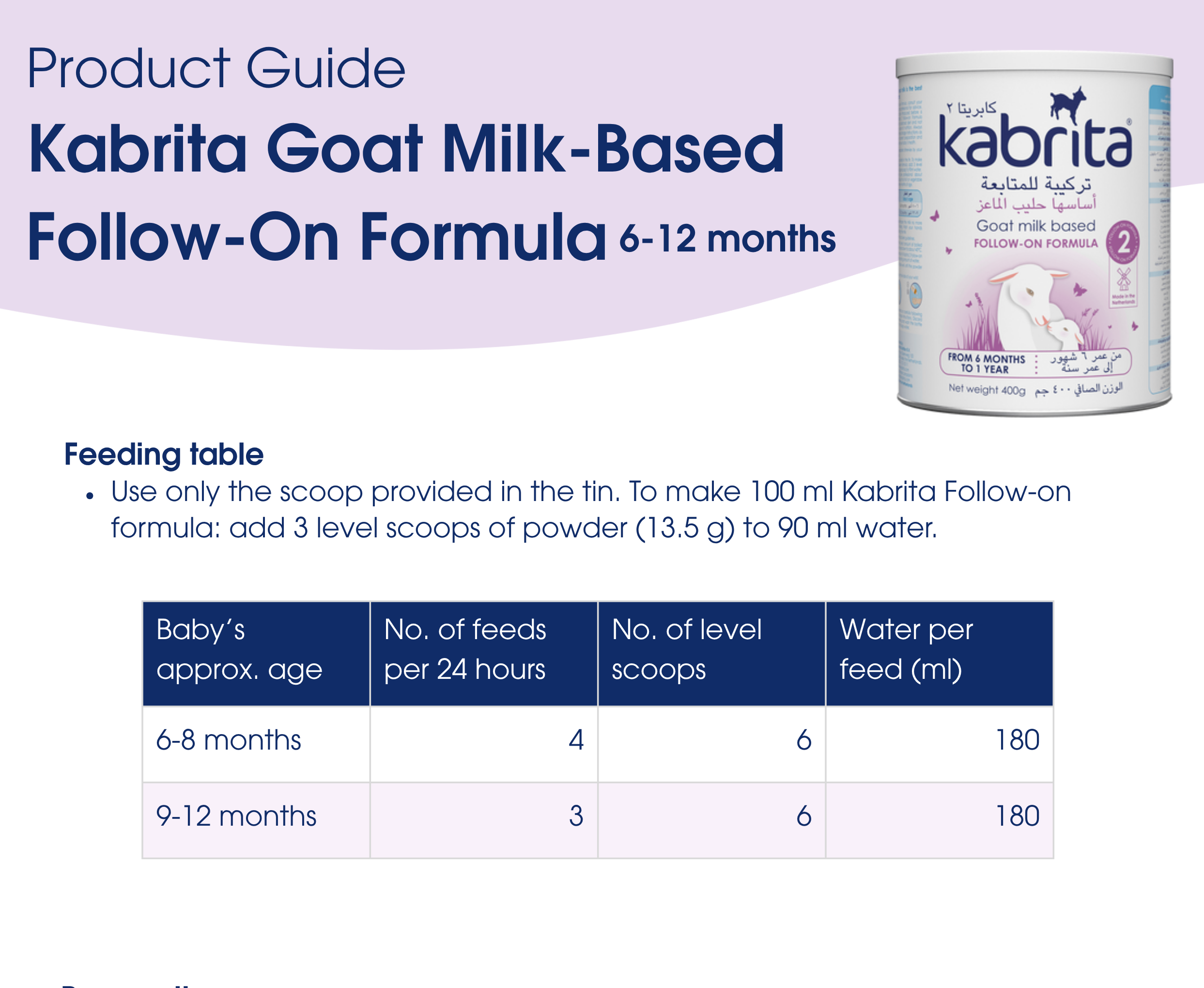 Follow-On Formula Product Guide